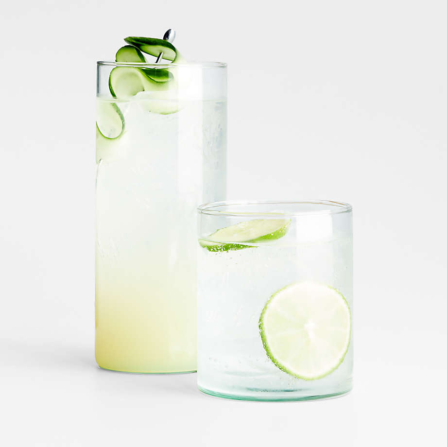 Lavinia Recycled Green Double Old-Fashioned Glass