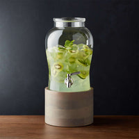 Brooks Grey Wood Drink Dispenser Stand